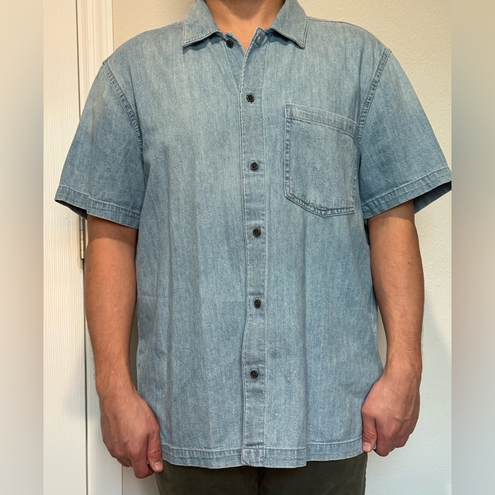 Seven For All Mankind Men's Casual Blue Button Down Shirt